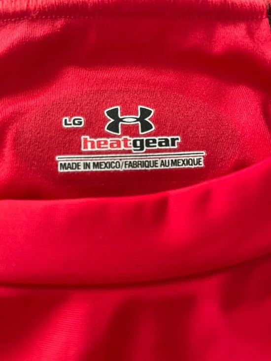 Under Armour Red and Black Short Sleeve Compression Tee - Picture 2 of 7